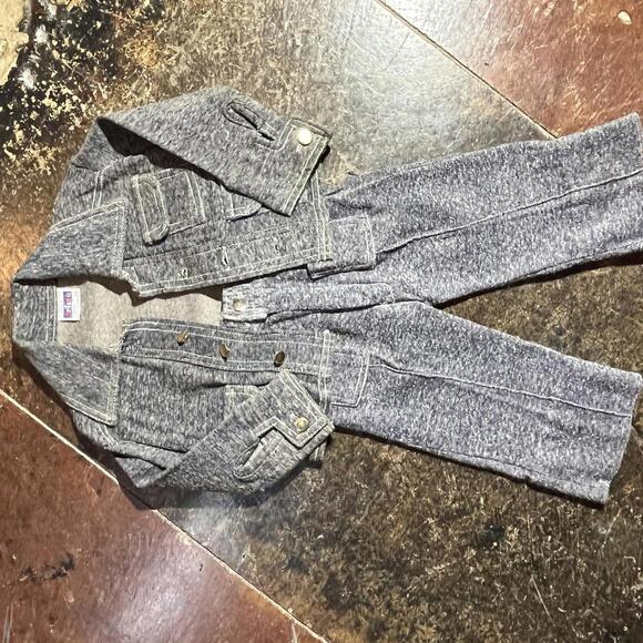 Kids 2T 60s/70s vintage denim blue boys suit