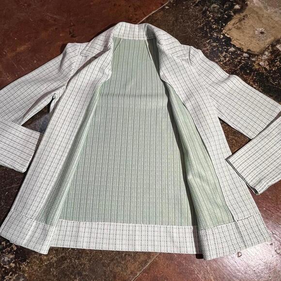 Vintage 70s green and white blazer