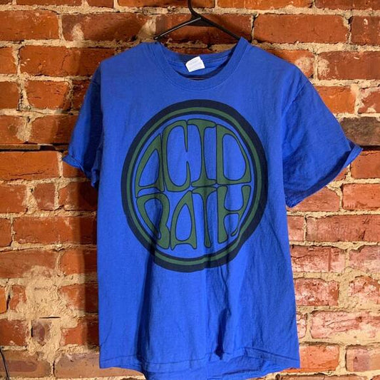 Acid bath medium blue graphic preowned T-shirt