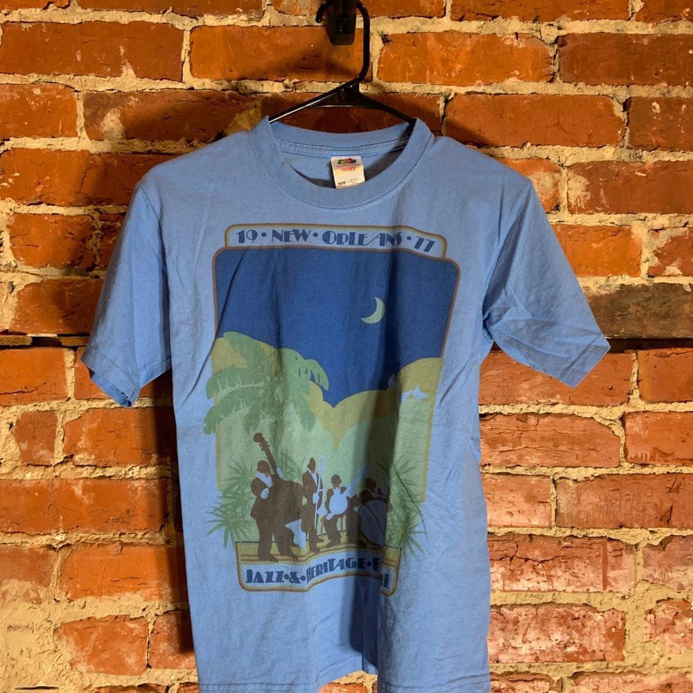 1977 jazz festival medium blue graphic preowned T-shirt