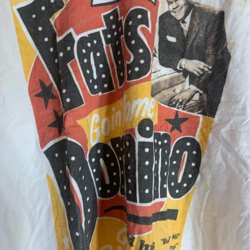 Fats domino ladies 2XLarge white graphic preowned T-shirt