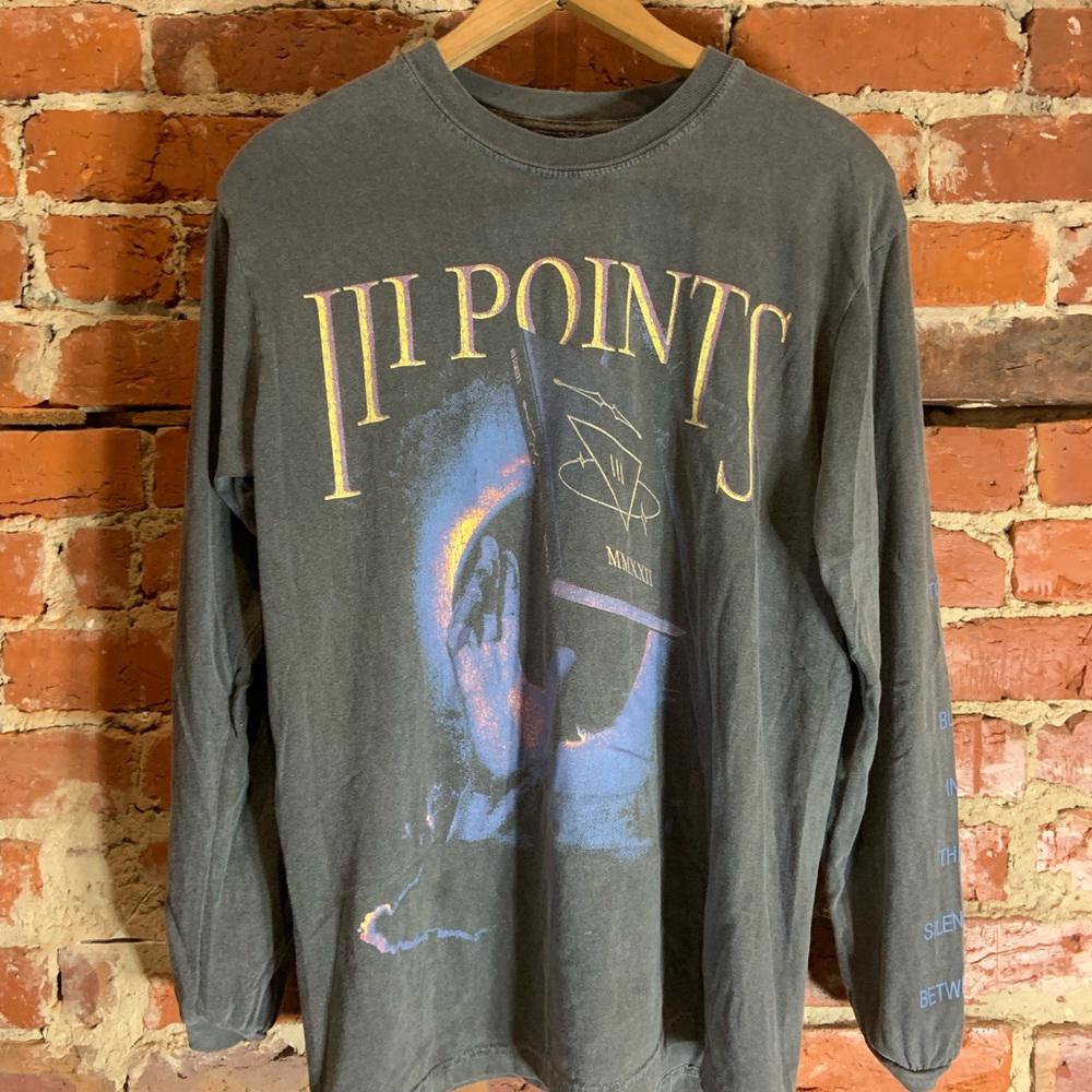 3points medium grey graphic preowned T-shirt