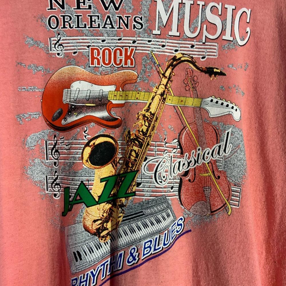 New Orleans music 2XLarge pink graphic vintage T-shirt