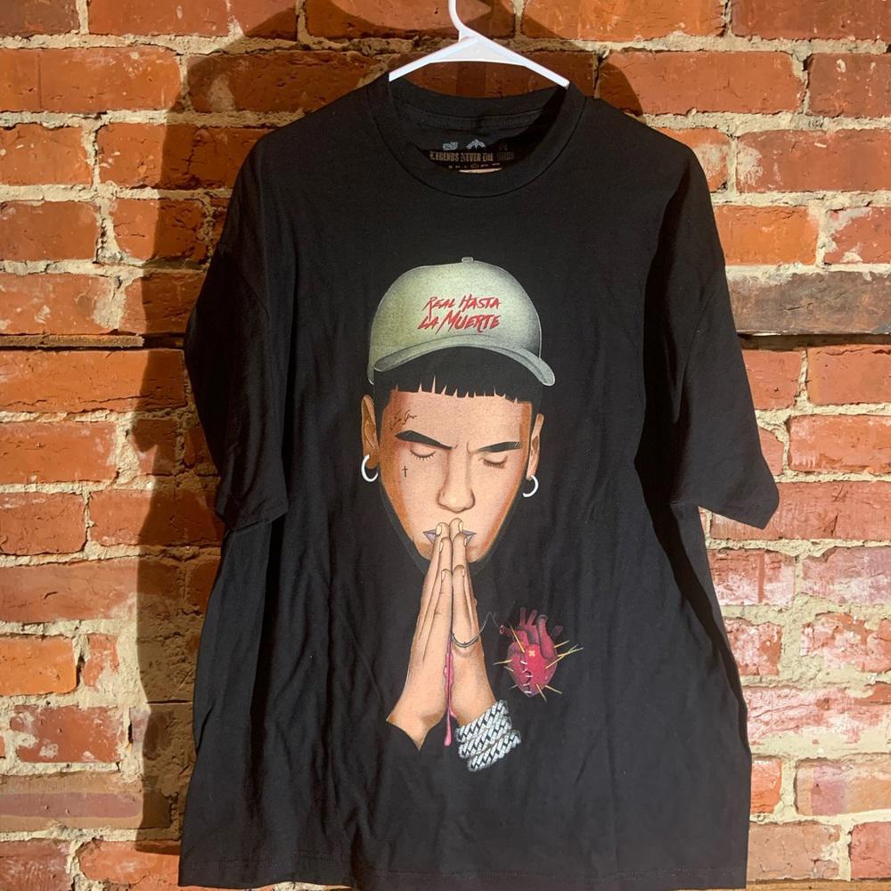 Real hasta La muerte Xlarge black graphic vintage T-shirt