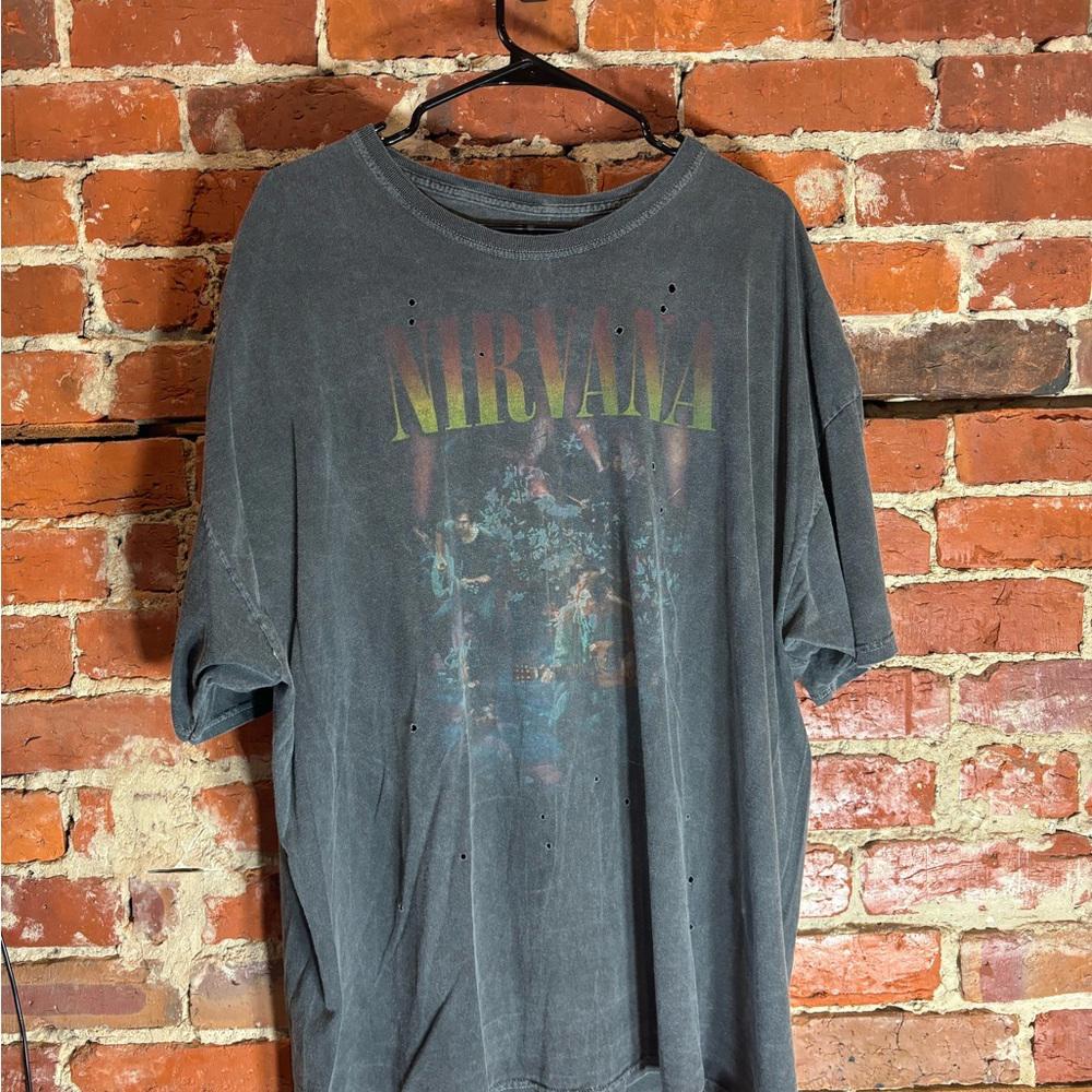 Nirvana 2xlarge grey graphic vintage preowned tshirt