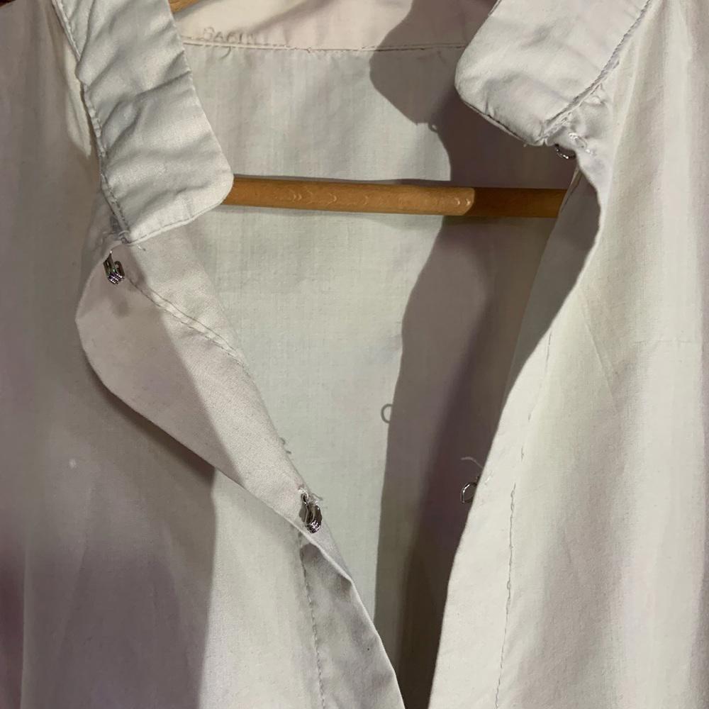 Cream Xlarge blouse with brown elastic harem pants hand stitched