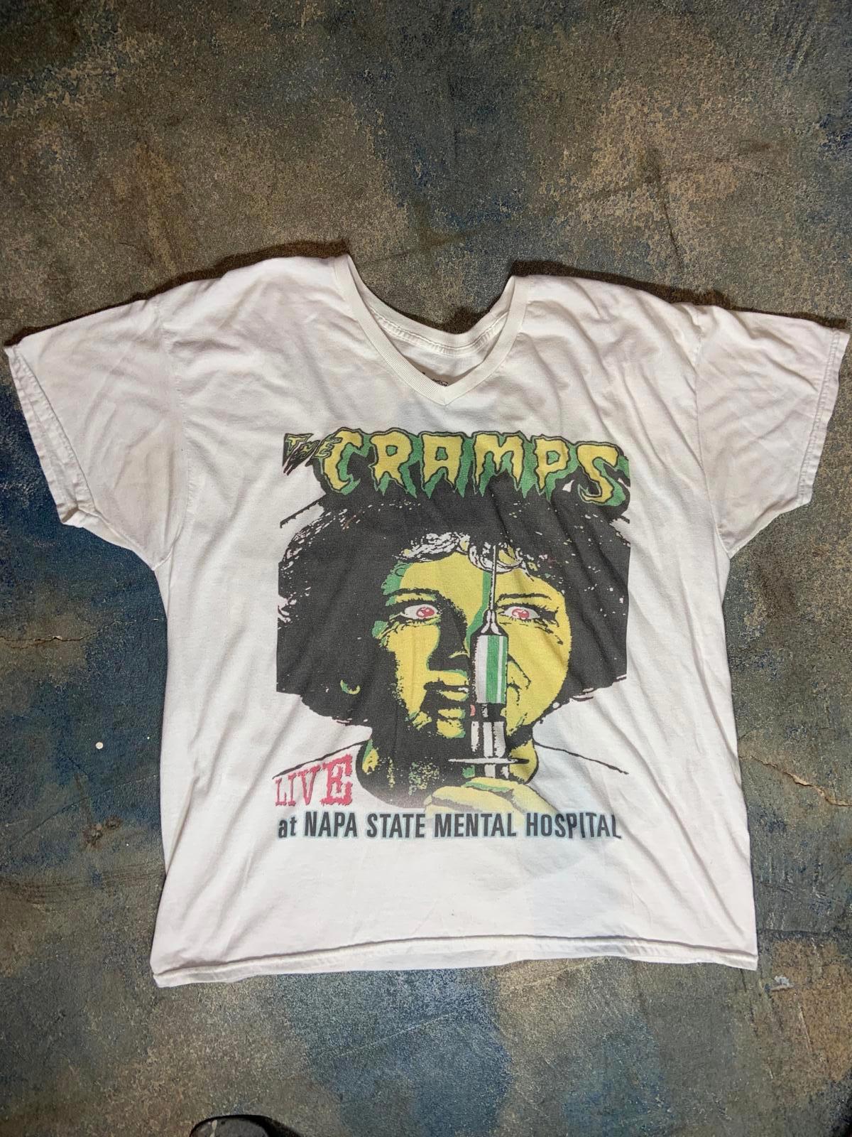 The Cramps PreOwned XL V-Neck White Shirt