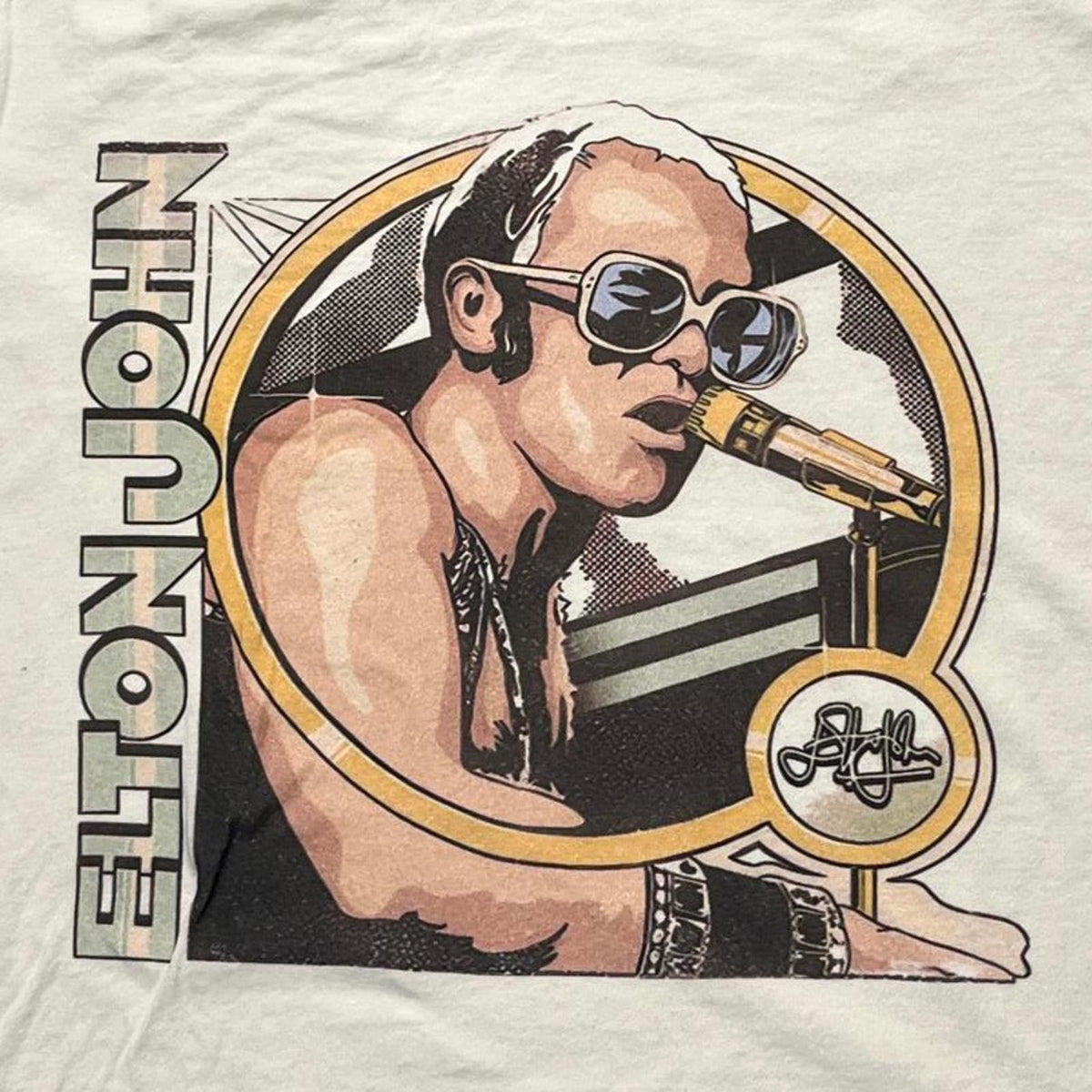 Elton John Preowned XL Ringer T-shirt