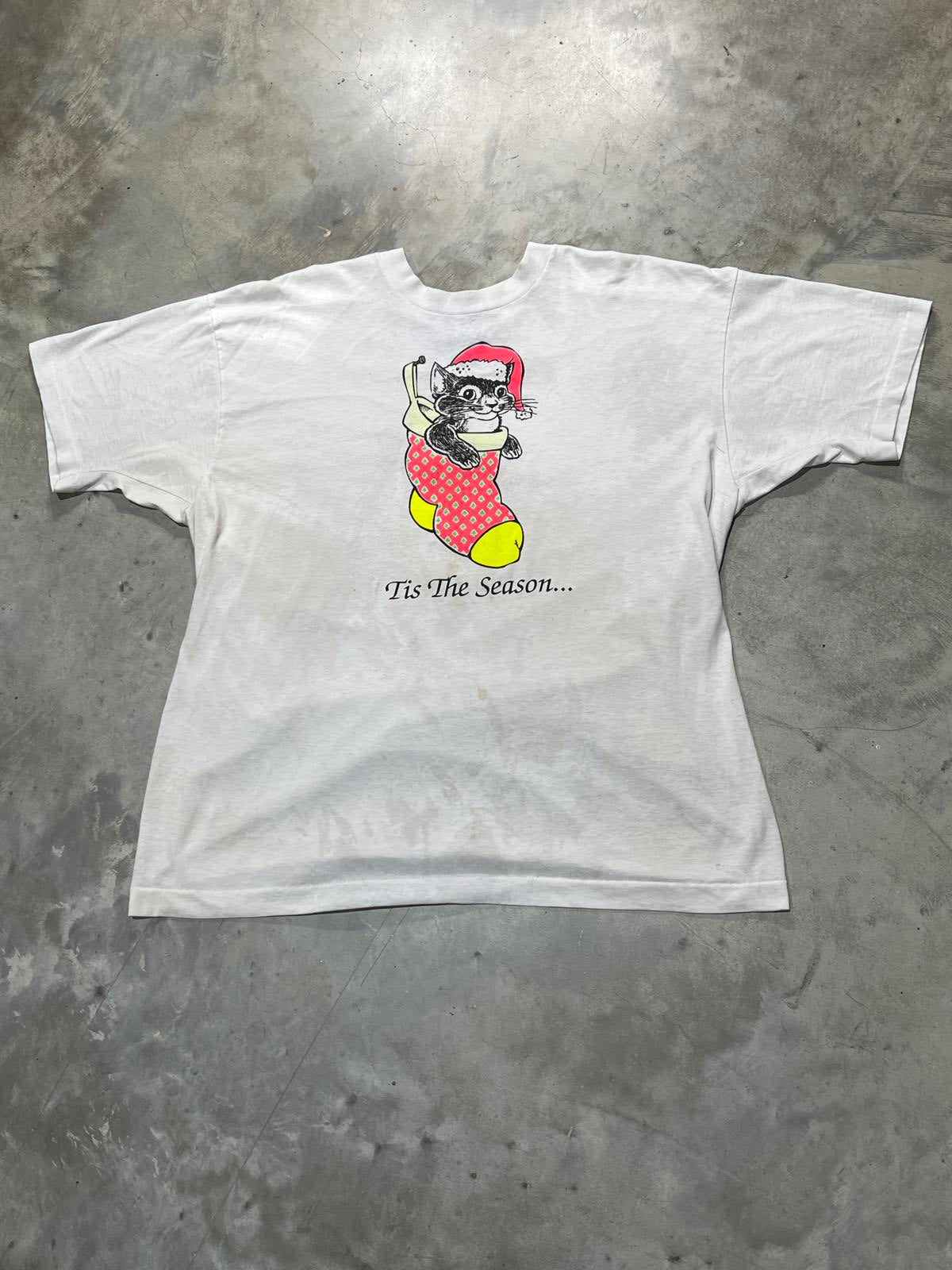 Tis The Season Christmas Cat Preowned XL T-shirt