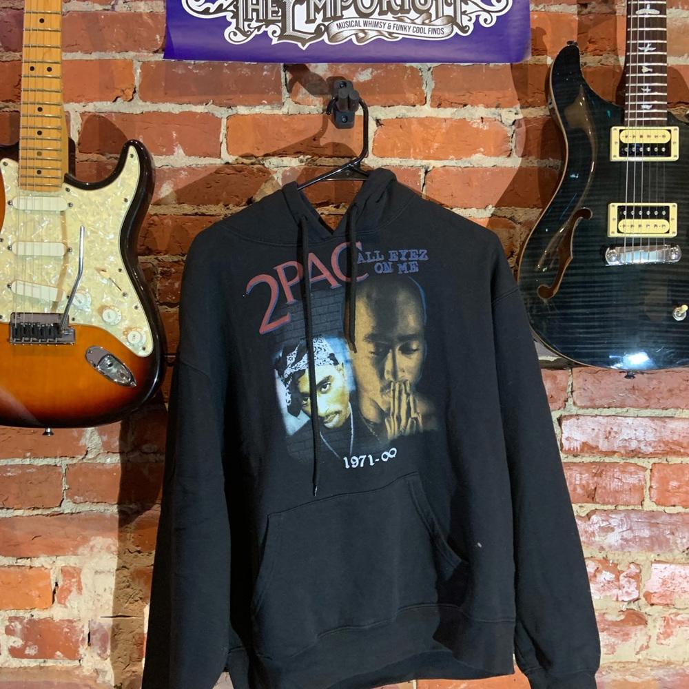 2pac large black graphic vintage hoodie