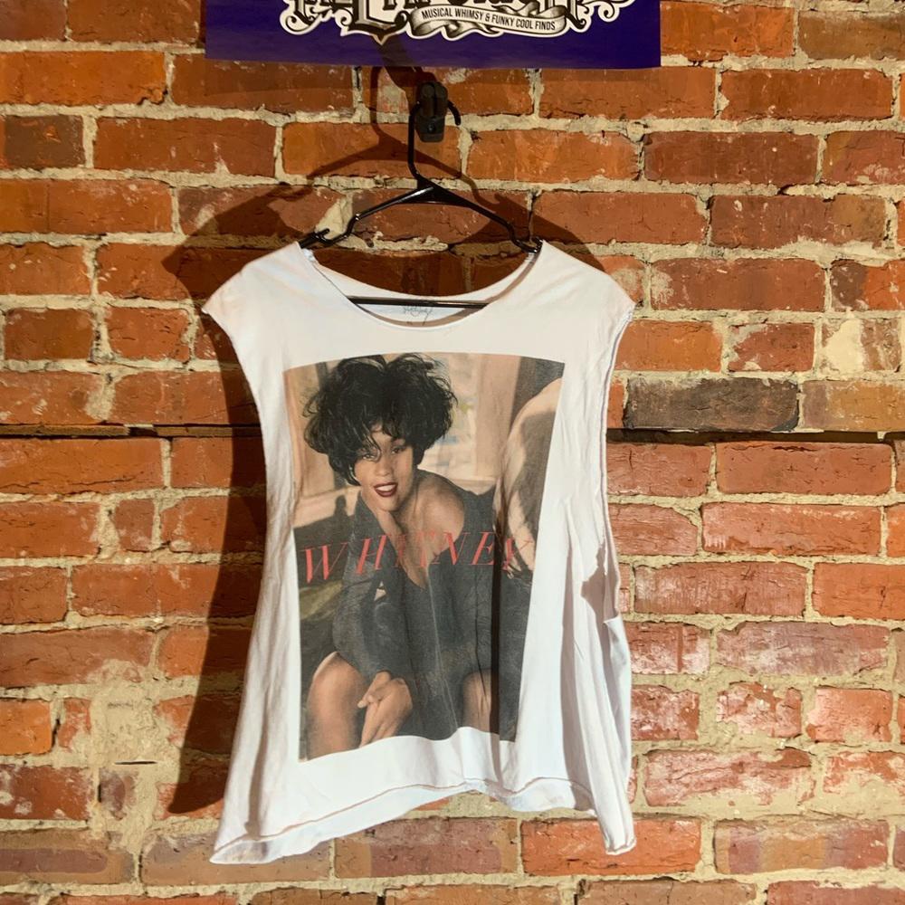 Whitney Houston Xlarge white graphic sleeveless T-shirt
