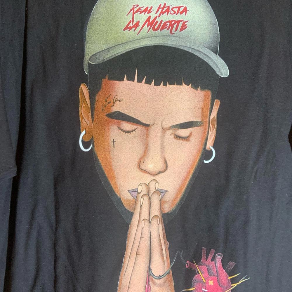 Real hasta La muerte Xlarge black graphic vintage T-shirt