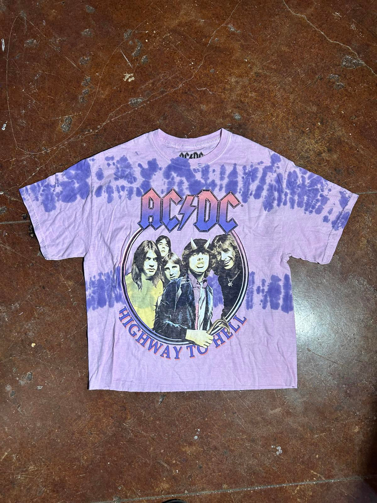 AC/DC preowned tie dye medium T-shirt