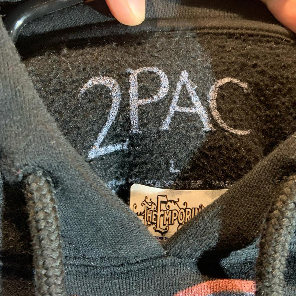 2pac large black graphic vintage hoodie