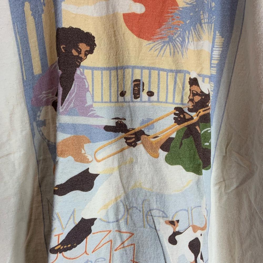 Jazz festival 1978 ladies 2XLarge beige graphic preowned T-shirt