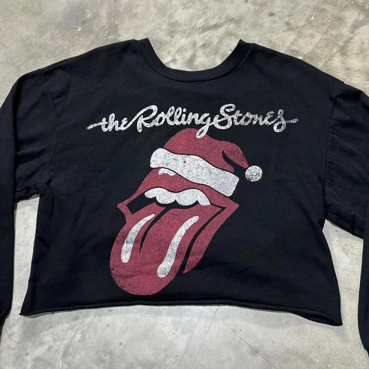 The Rolling Stones Preowned Large Cropped Sweatshirt