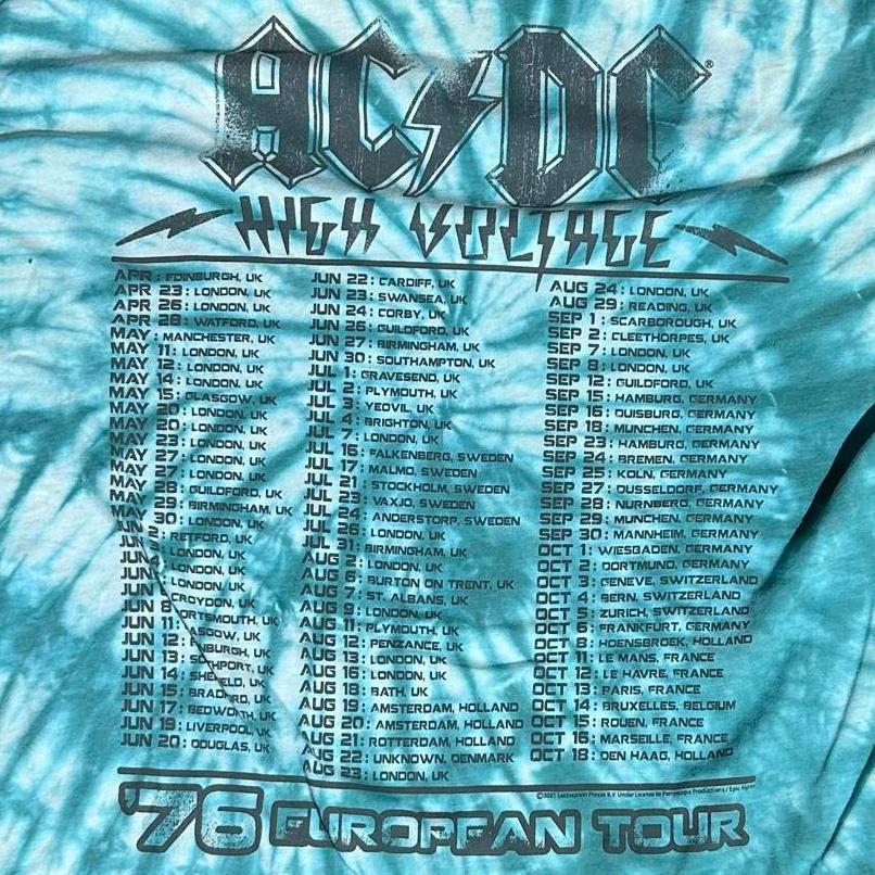ACDC 1976 tour Preowned Large T-shirt