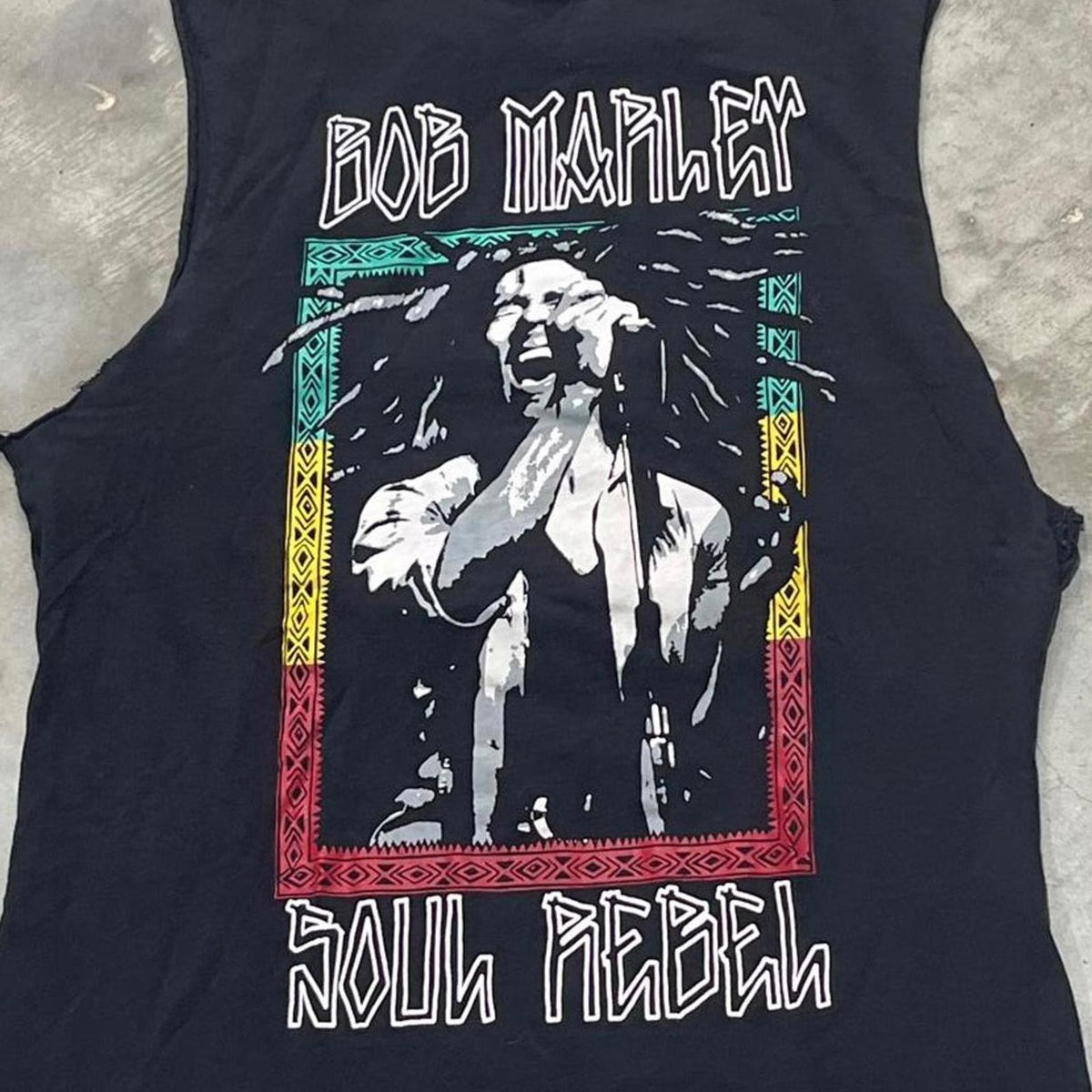 Bob Marley Preowned Small Cropped Sleeve Tank Top T-shirt