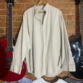 Cream Xlarge blouse with brown elastic harem pants hand stitched