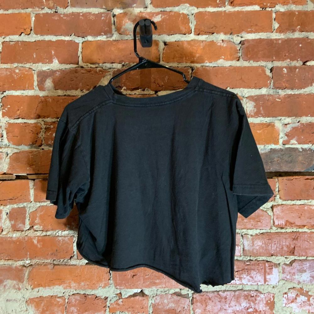 ACDC large black graphic preowned crop top T-shirt