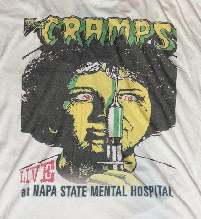 The Cramps PreOwned XL V-Neck White Shirt