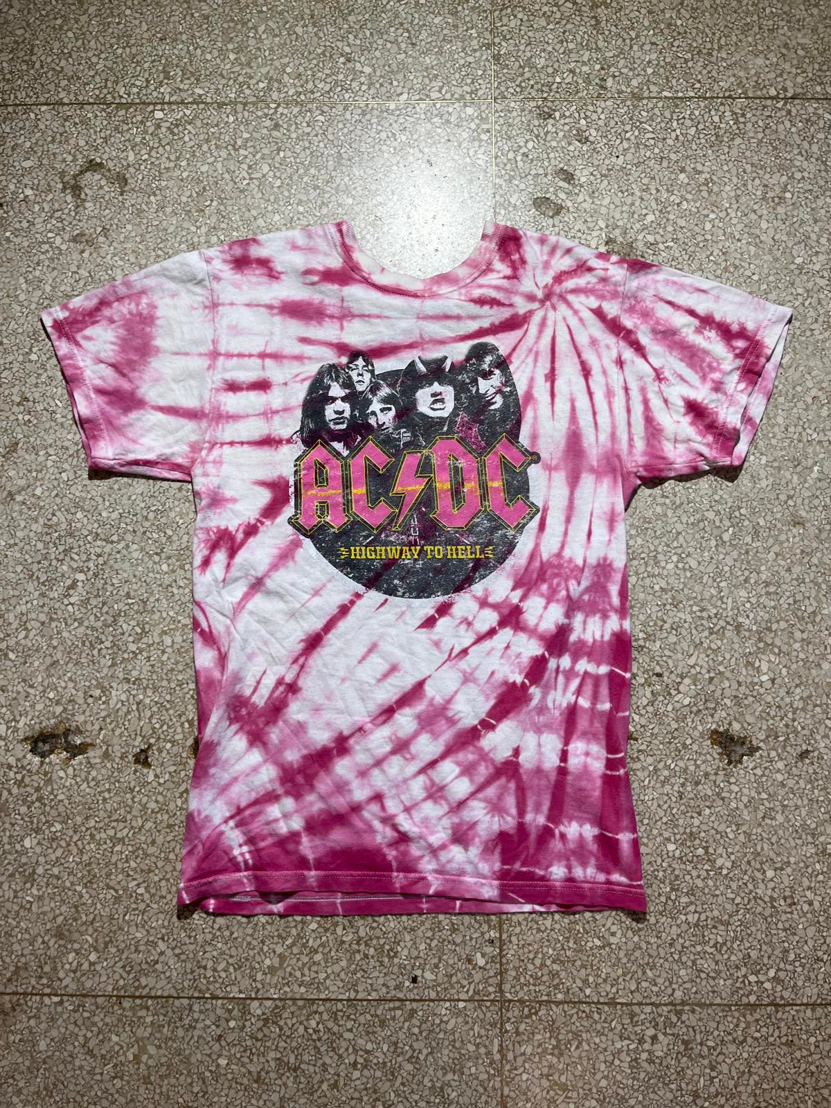 ACDC pink tiedye PreOwned Small Band TShirt