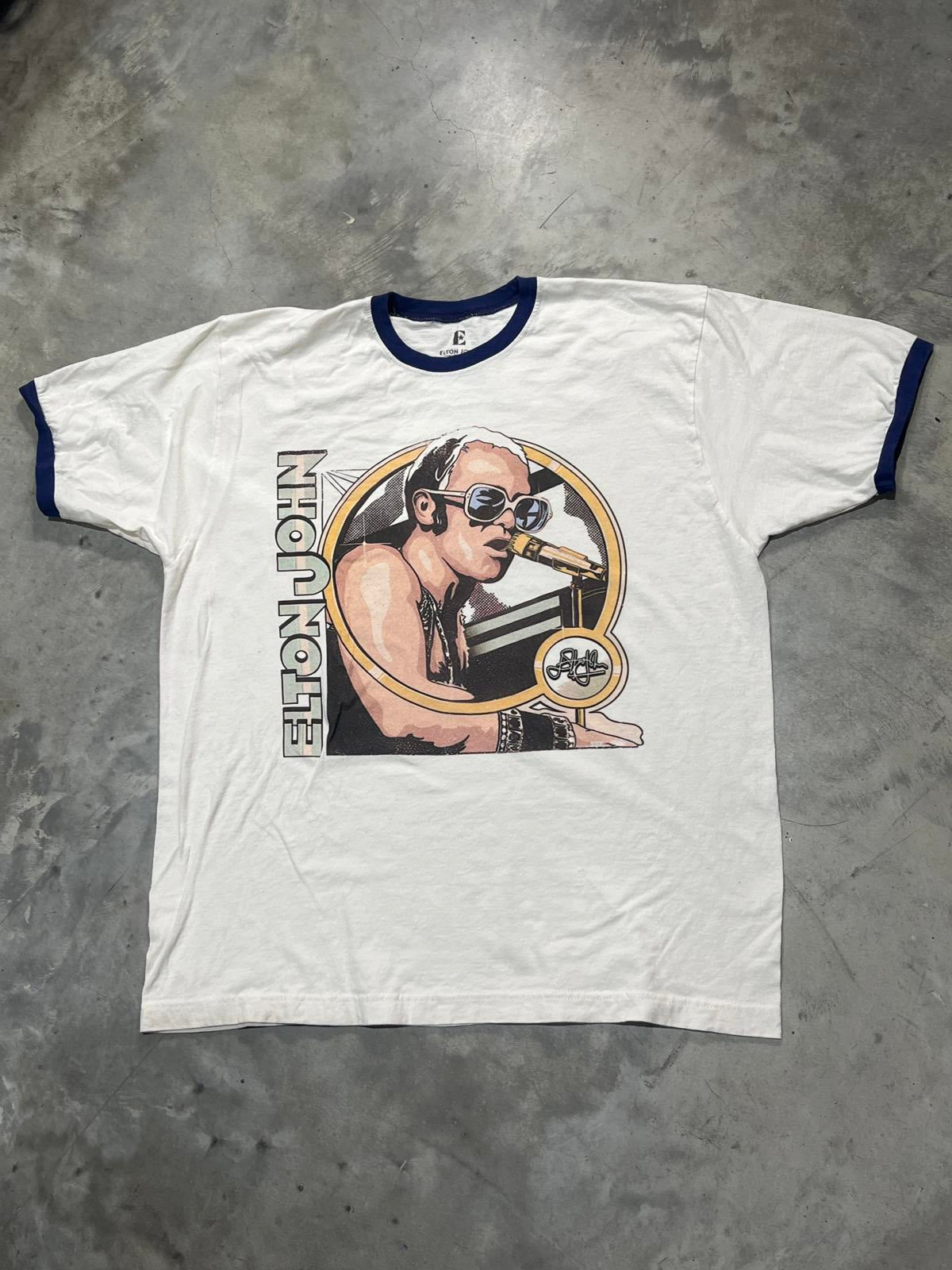 Elton John Preowned XL Ringer T-shirt