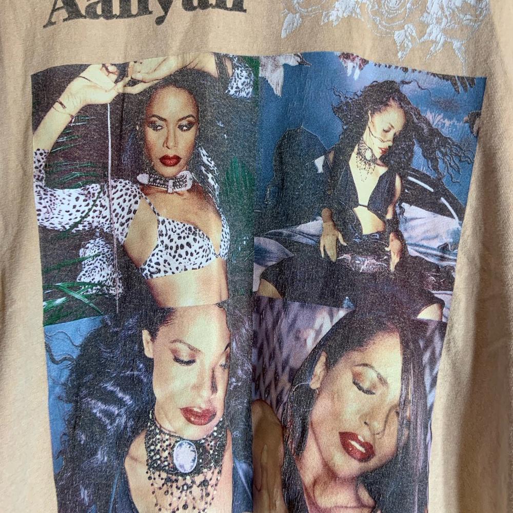 Aaliyah medium brown graphic preowned T-shirt