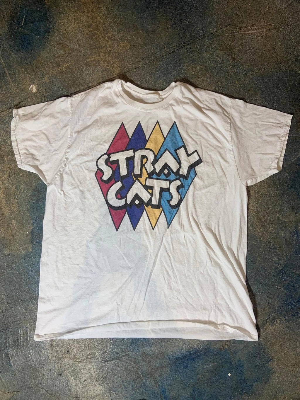 Stray Cats PreOwned White XXL Shirt