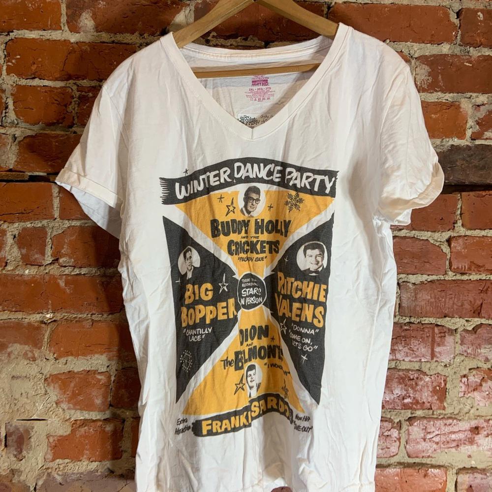 Buddy holly ladies 2XLarge white graphic preowned T-shirt