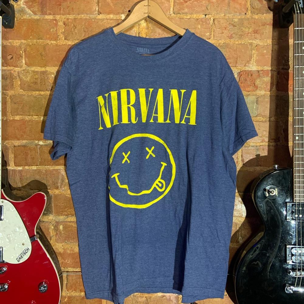 Nirvana Xlarge navy blue graphic vintage T-shirt