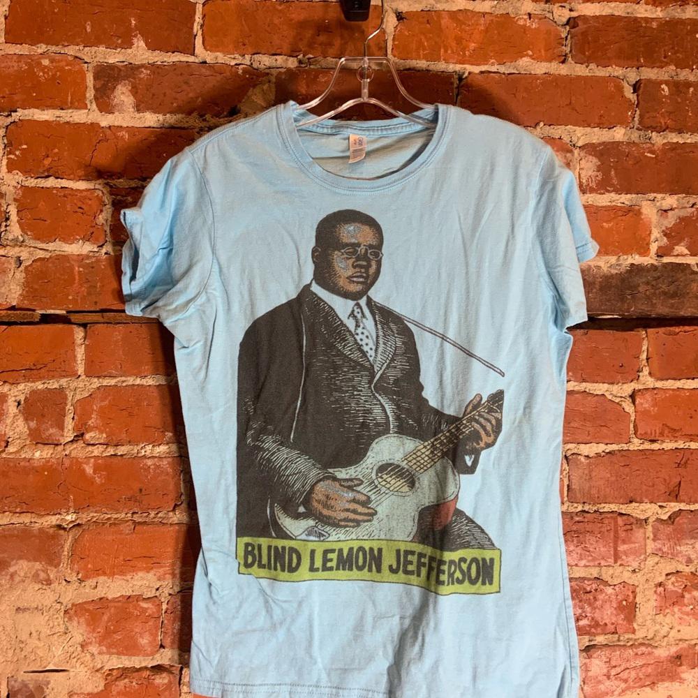 Blind lemon Jefferson ladies 2XLarge blue graphic preowned T-shirt