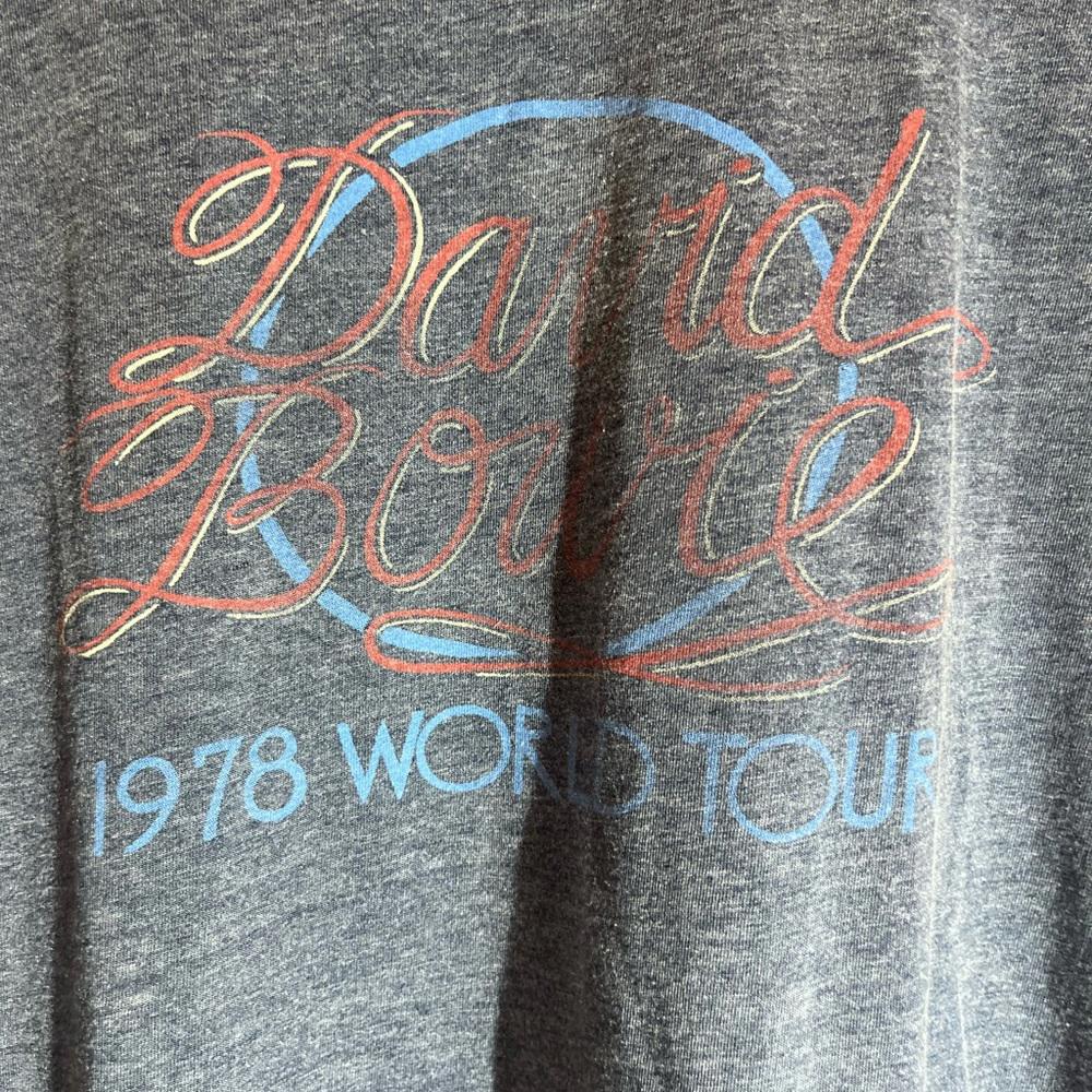 David Bowie xlarge navy blue graphic vintage preowned tshirt