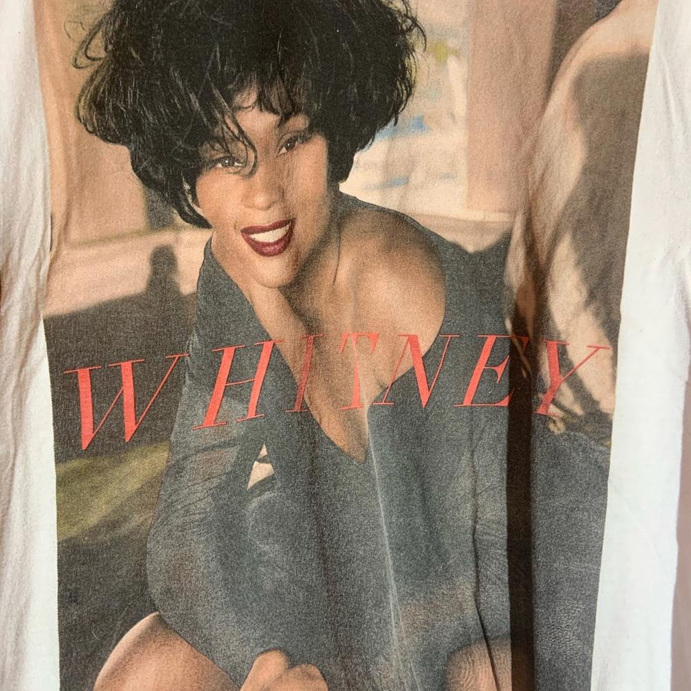 Whitney Houston Xlarge white graphic sleeveless T-shirt