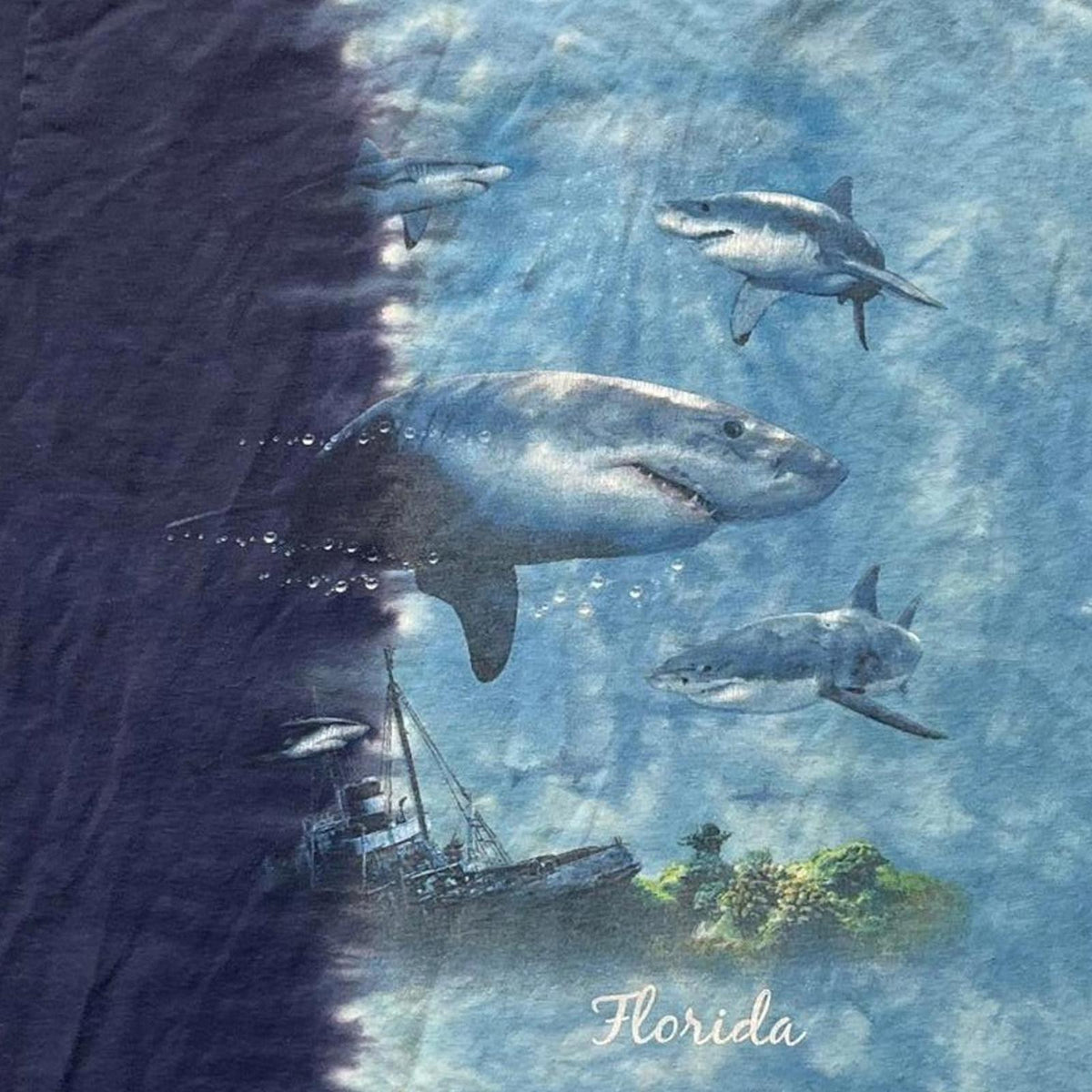 Florida Shark Preowned Medium Tie Dye T-shirt