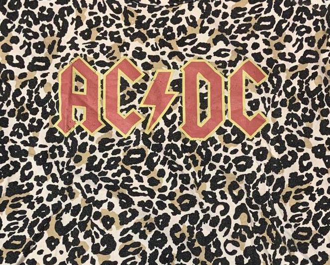 ACDC Preowned Medium Cheetah Print Band T-shirt
