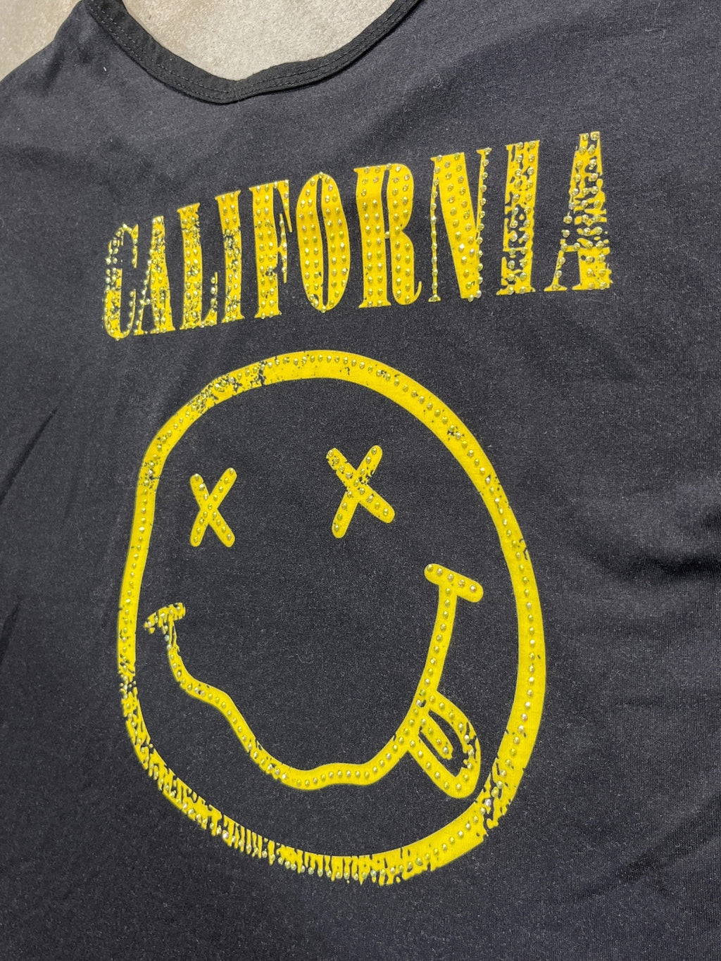 Nirvana Inspired California Preowned Large Bejeweled T-shirt