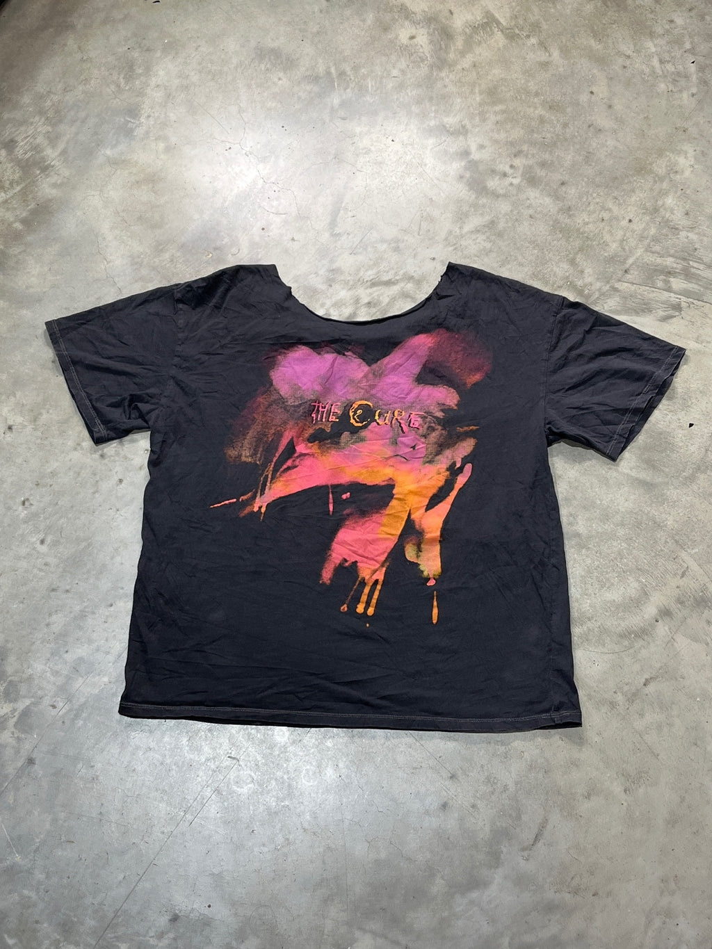 The Cure Preowned Large Cropped Neckline T-shirt