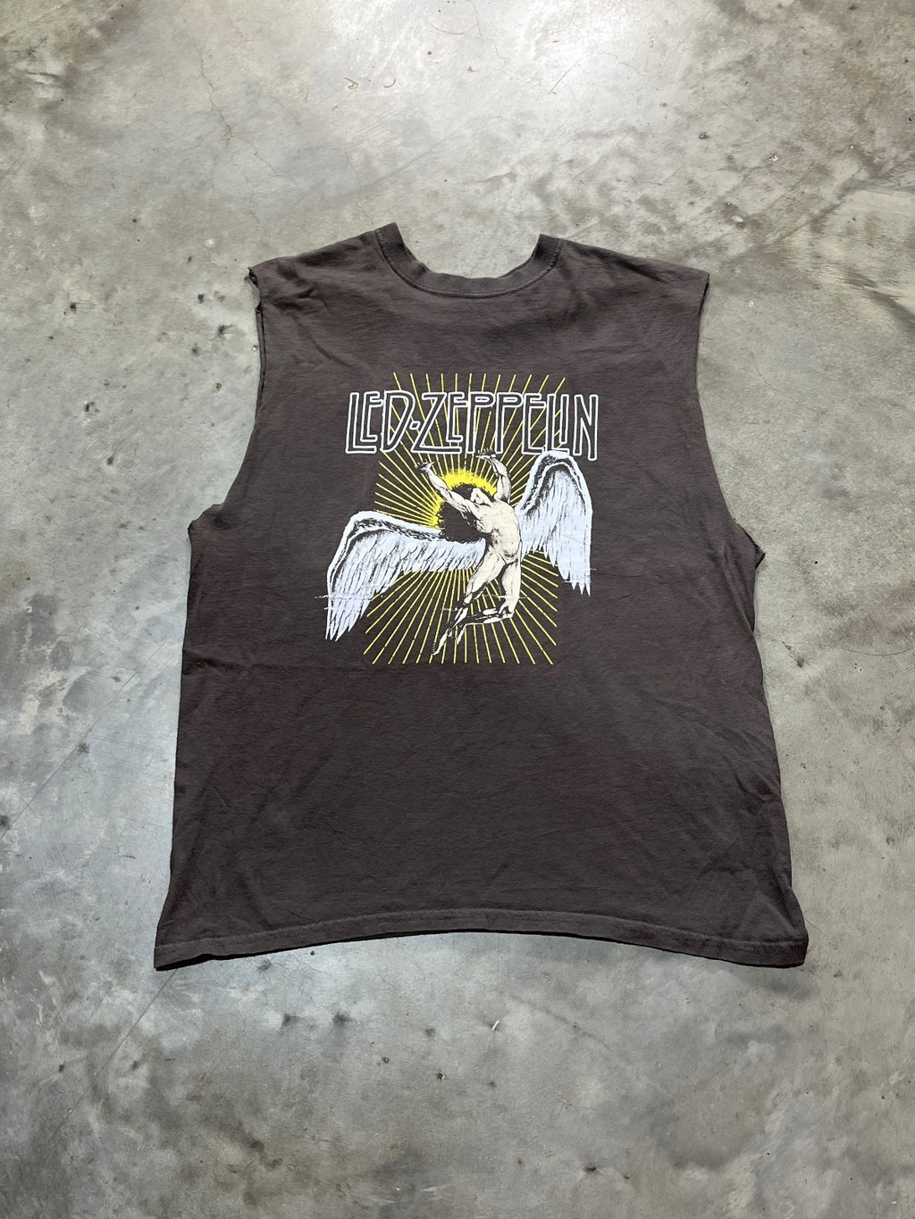 Led Zeppelin Preowned Large Cut Off Sleeve Tank Top T-shirt