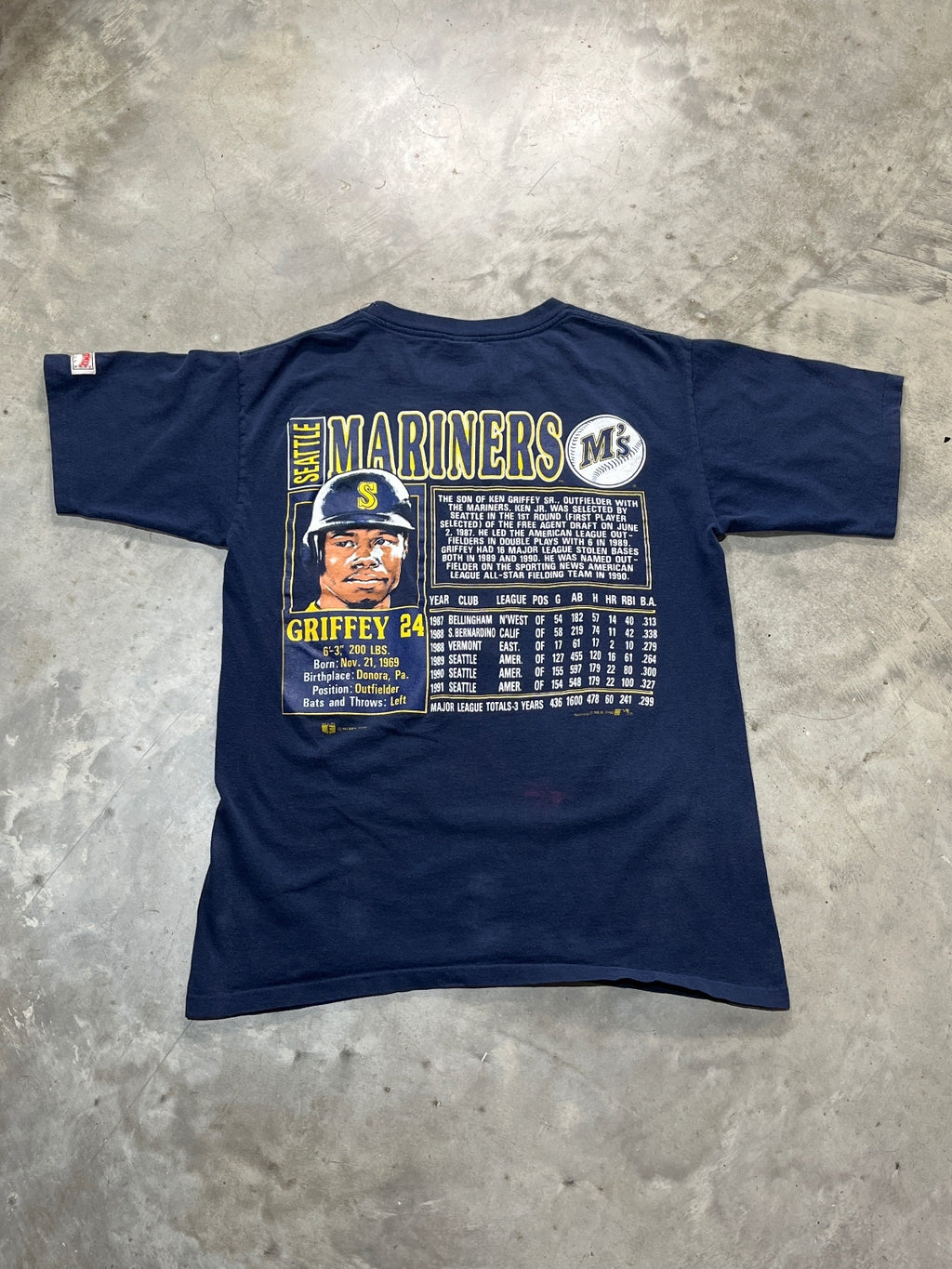 Vintage 90s Seattle Mariners Ken Griffey Jr. Preowned Large T-shirt