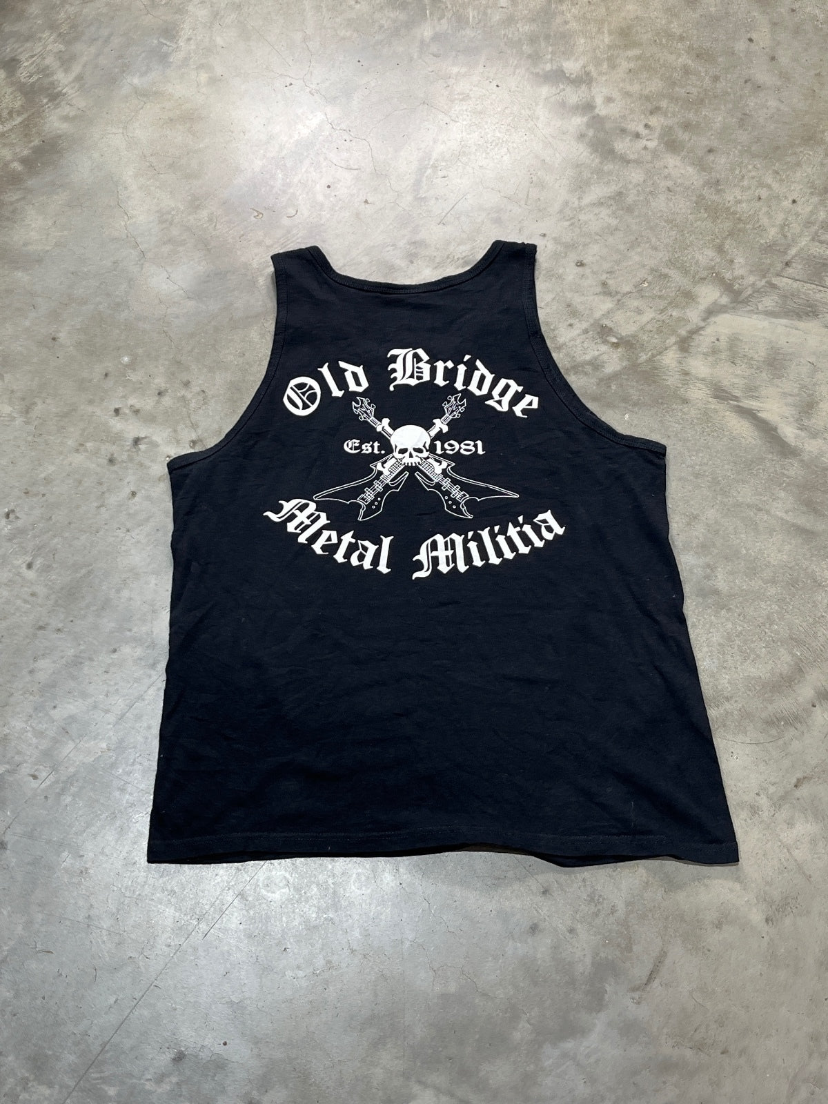 Old Bridge Metal Militia Preowned Large Tank Top T-shirt