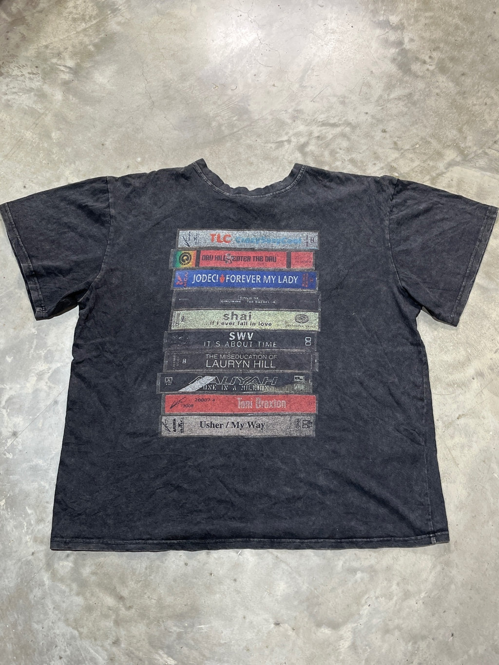 90s R&B Stacked Cassettes Preowned 2XL T-shirt