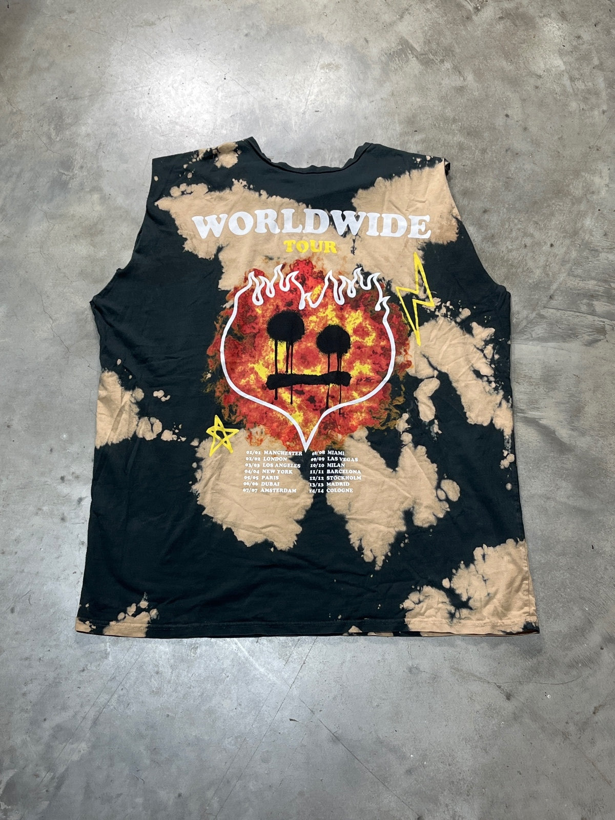BoohooMAN Preowned 2XL Cut Off Sleeve Tank Top Tie Dye T-shirt