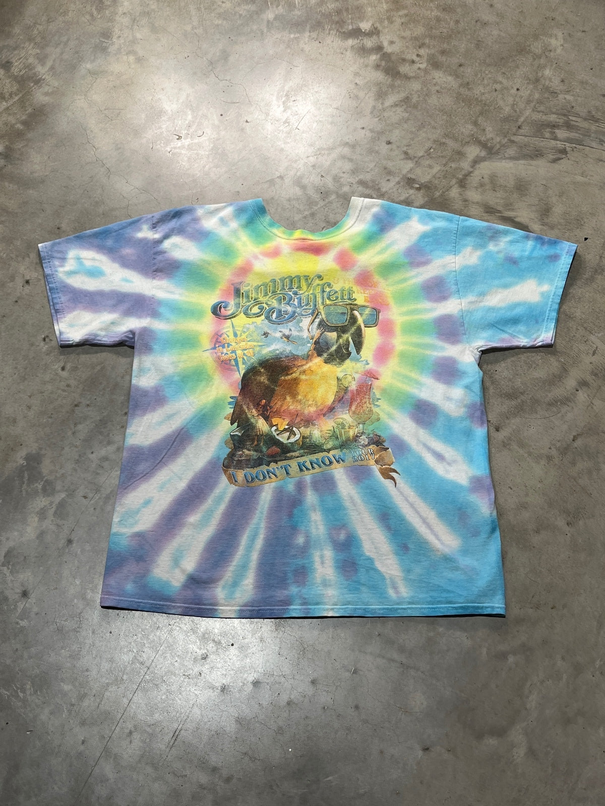 Jimmy Buffett Preowned Large Tie Dye T-shirt