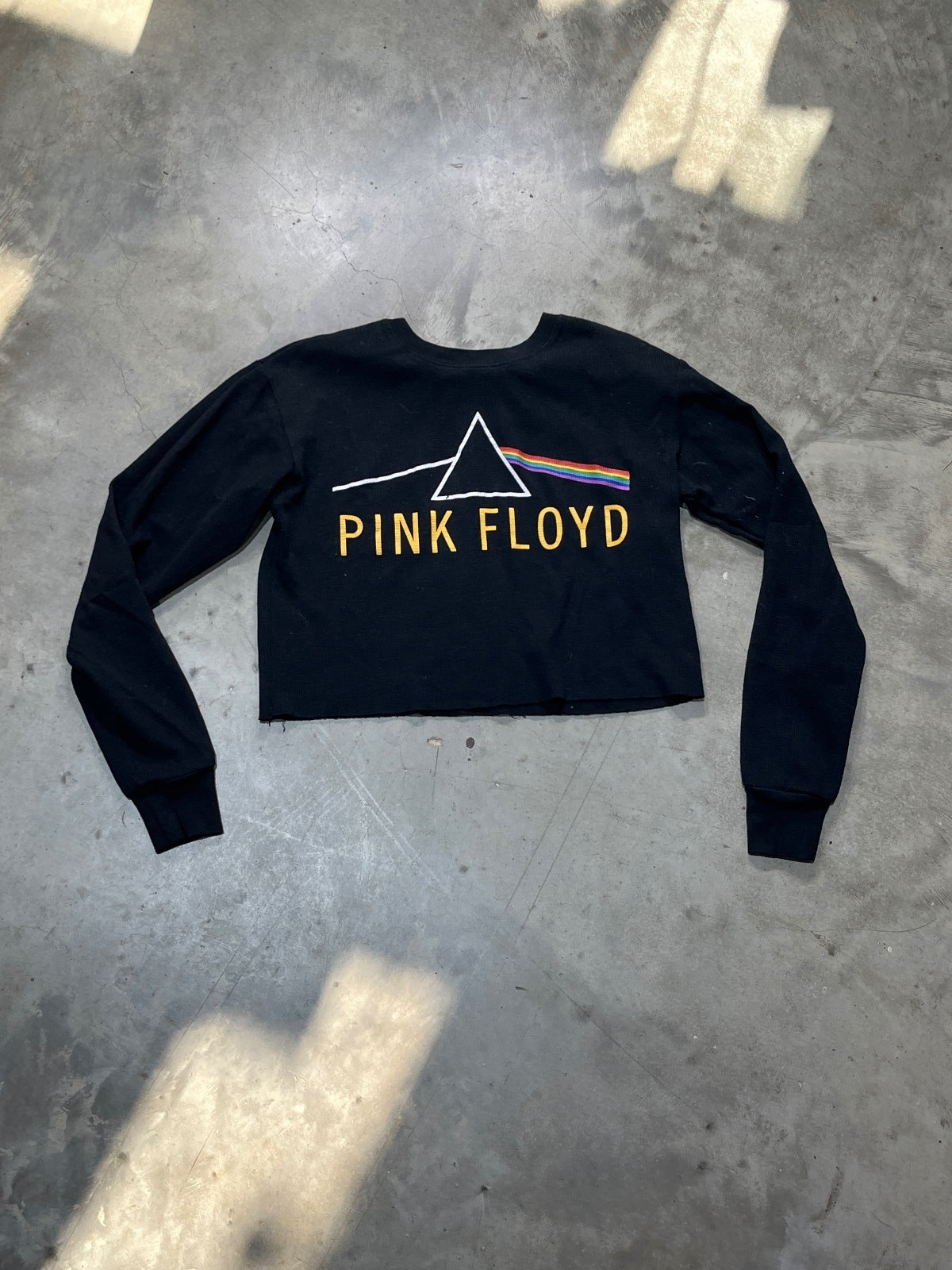 Pink Floyd Preowned Small Long Sleeve Cropped T-shirt
