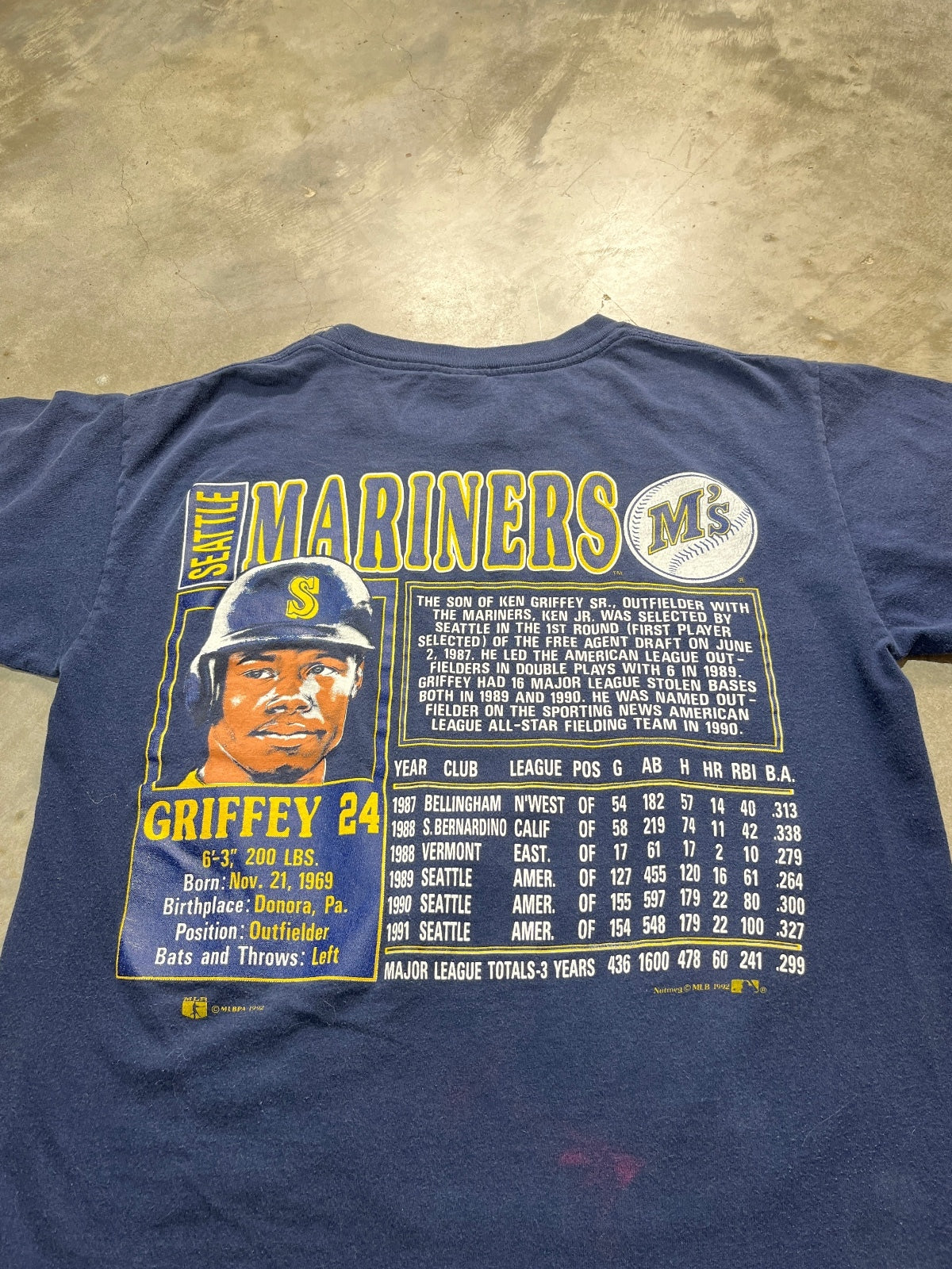 Vintage 90s Seattle Mariners Ken Griffey Jr. Preowned Large T-shirt