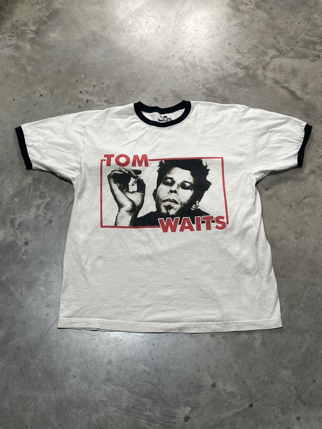 Tom Waits Preowned XL Ringer T-shirt