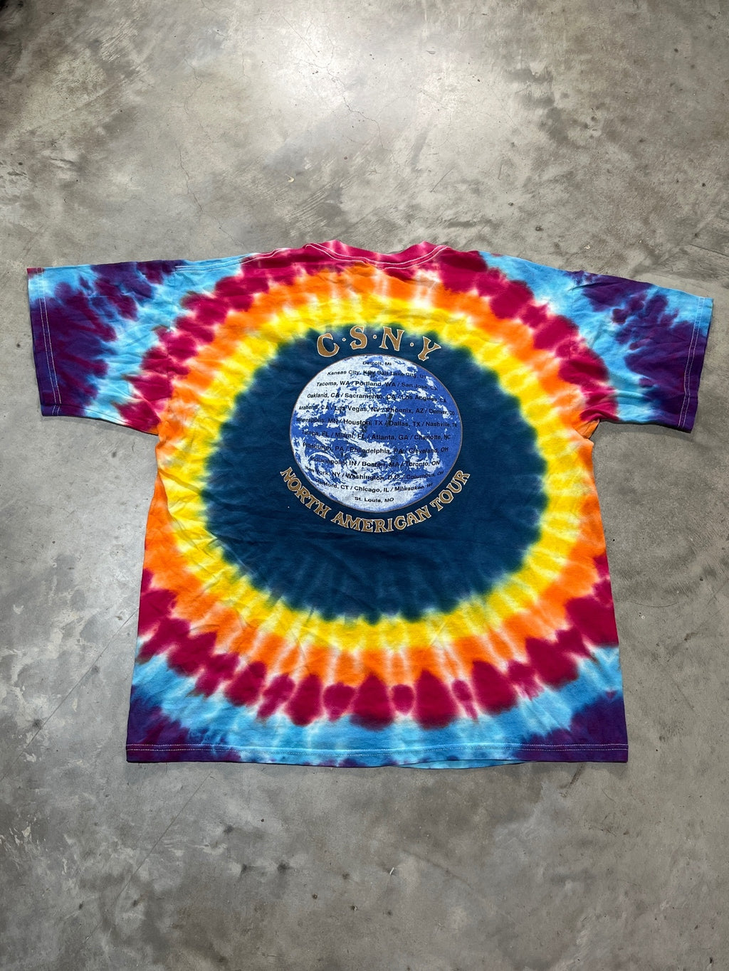 Crosby Stills Nash & Young Preowned XL Tie Dye T-shirt