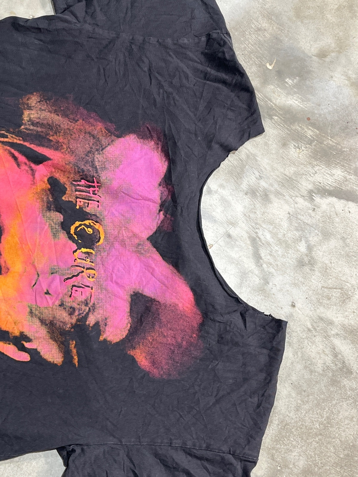 The Cure Preowned Large Cropped Neckline T-shirt