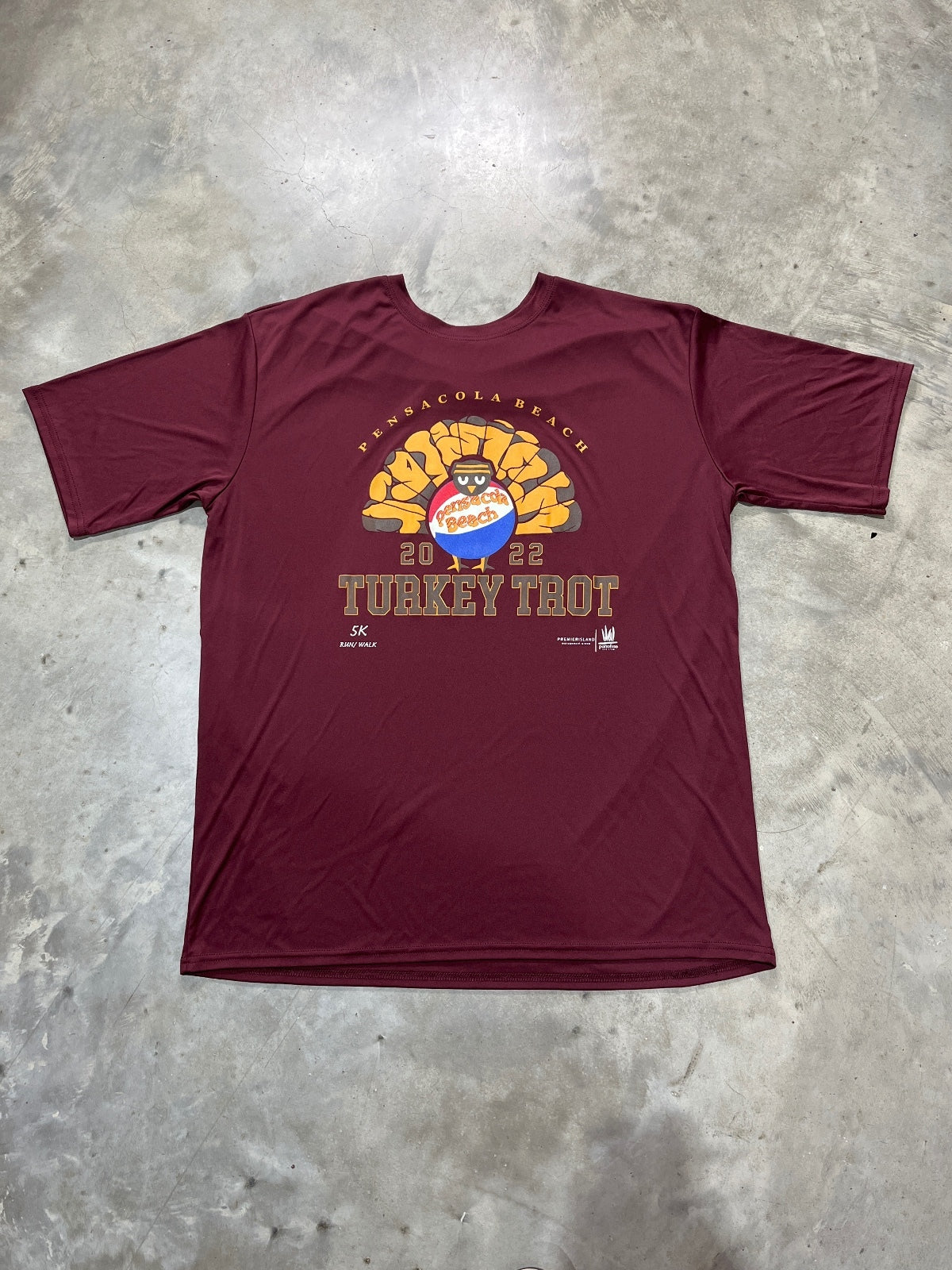 Pensacola Beach Turkey Trot 2022 Preowned XL T-shirt